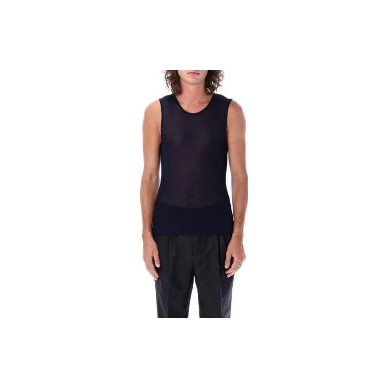 Ami Paris Crewneck Knitted Tank Top-1