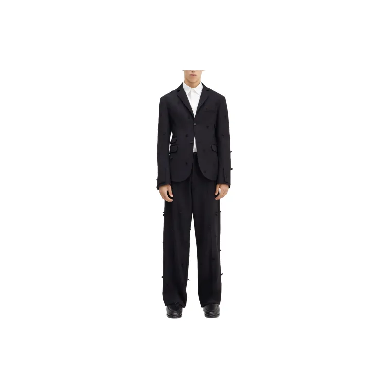 Jacquemus FW23 Four Pocket Embroidered Blazer Business Suits Coats Men's Black-1