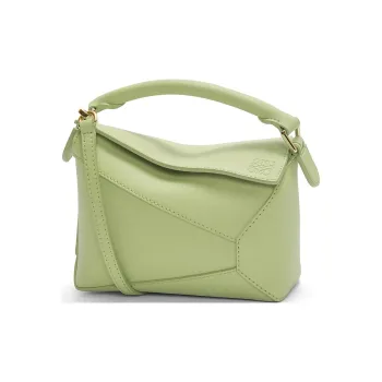 LOEWE Puzzle Cow Leather Handbag, Shoulder Bag, Crossbody Bag Mini Women's Light Pear