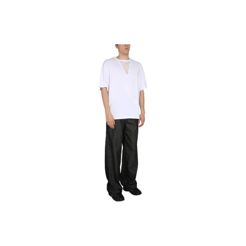 RAF SIMONS Fishnet panel Short sleeve T shirt-1