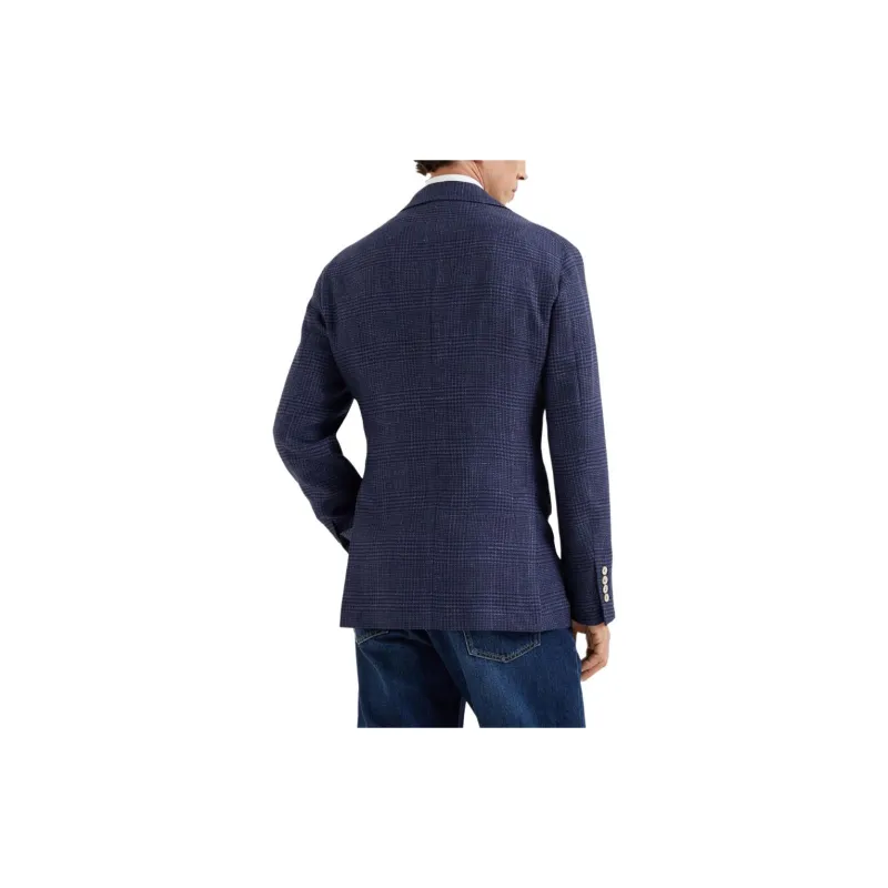 Brunello Cucinelli Single Breasted Checked Blazer-3
