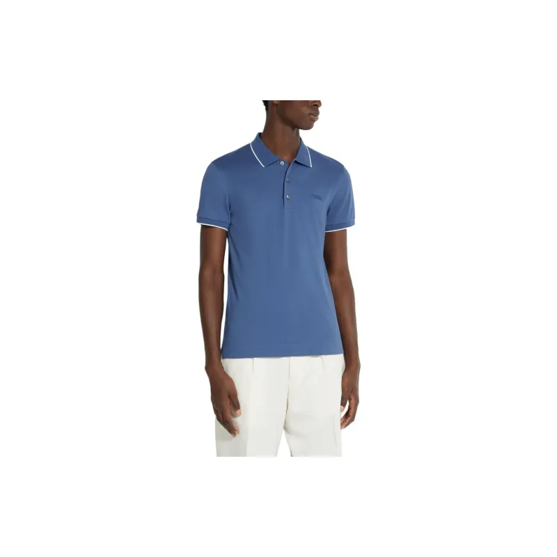 Ermenegildo Zegna Polo Shirts Men Blue-2