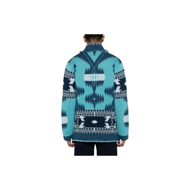 Alanui Icon Pattern Jacquard Fringed Detailed Cardigan-2