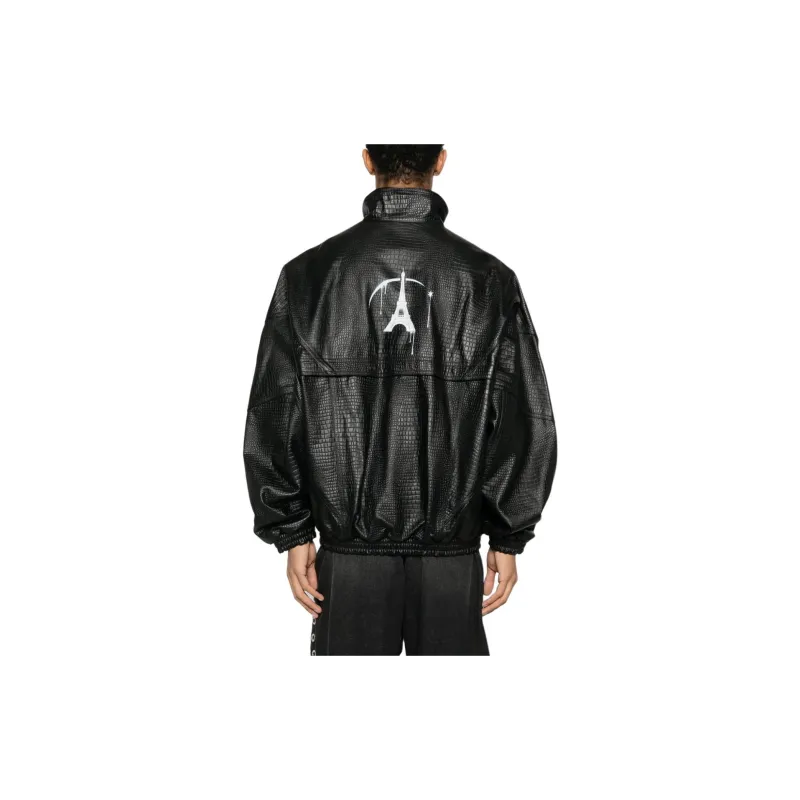 Doublet Logo-print Leather Jacket-3