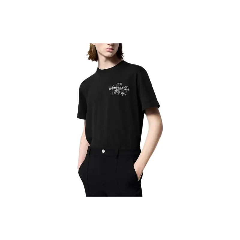 LOUIS VUITTON Embellished Short Sleeved Cotton Crewneck-9
