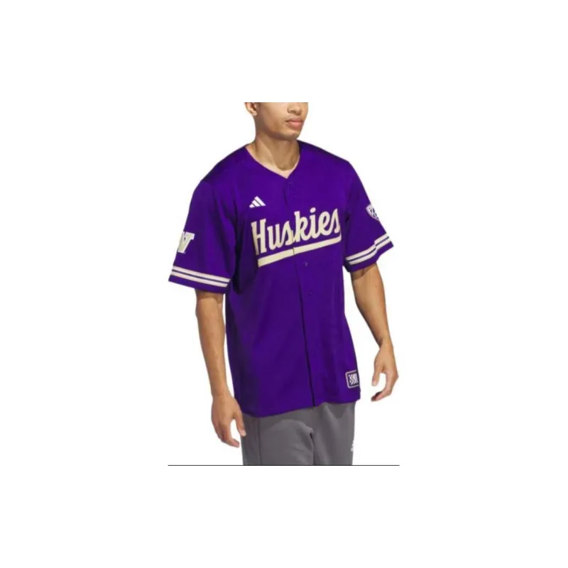 Adidas Free Shipping With AdiClub Washington Collegiate One Button Softball Jersey-3