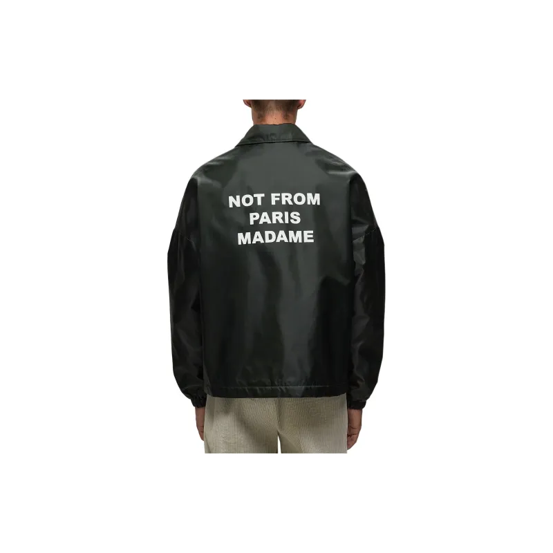 DROLE DE MONSIEUR Slogan Printed Buttoned Jacket-4