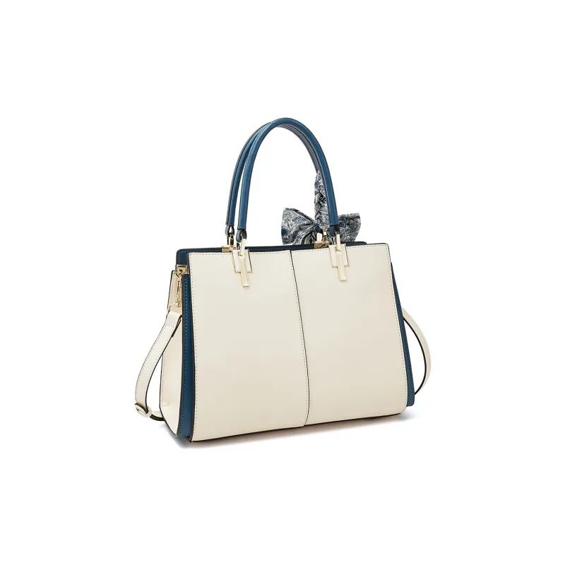 FOXER Cow Leather Versatile Shoulder Bag Handbag Women's Apricot/Burgundy/Blue-12