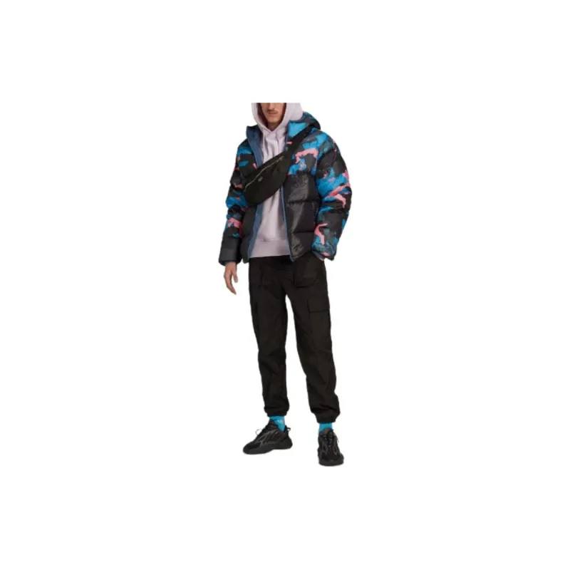 Adidas Originals Down Jacket Men's Black/Pink/Navy Blue-4