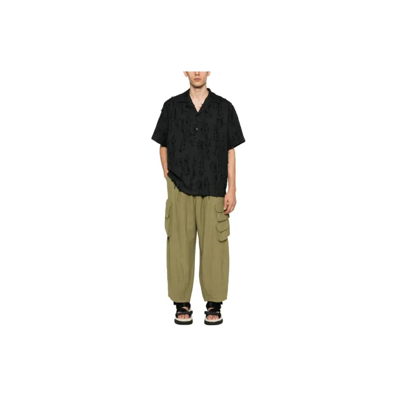 MSGM Logo-tag Textured-finish Shirt-1