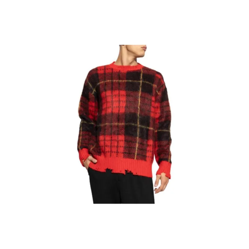 Alexander McQueen Check Pattern Distressed Jumper-3