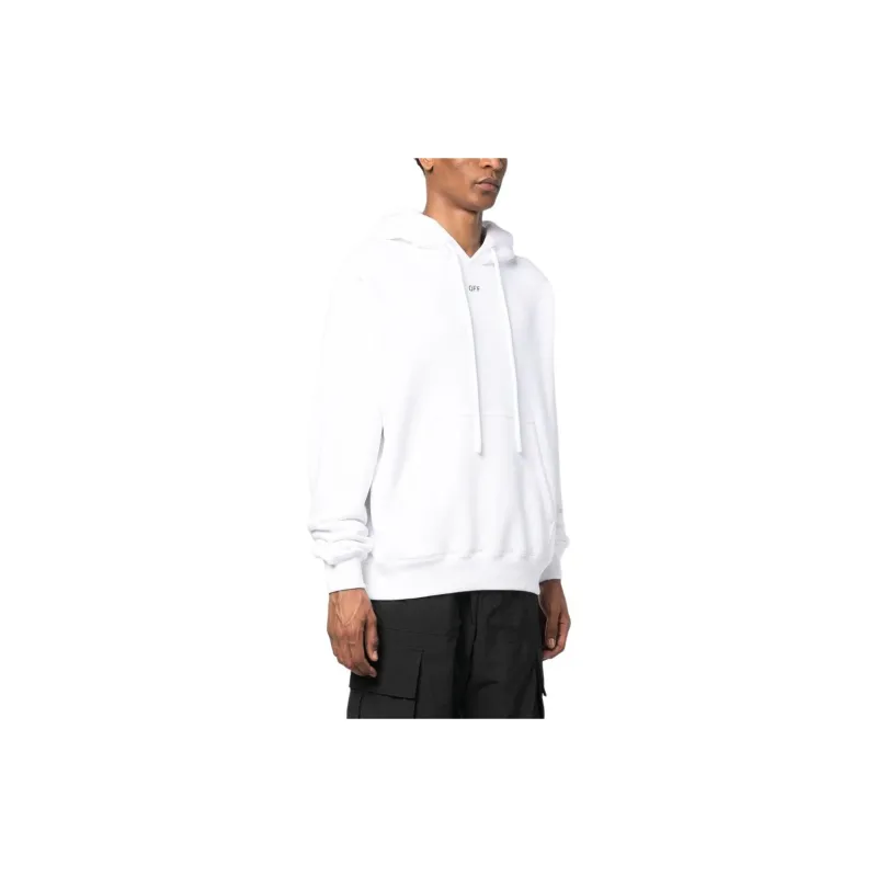 Off Logo print Cotton Hoodie-3