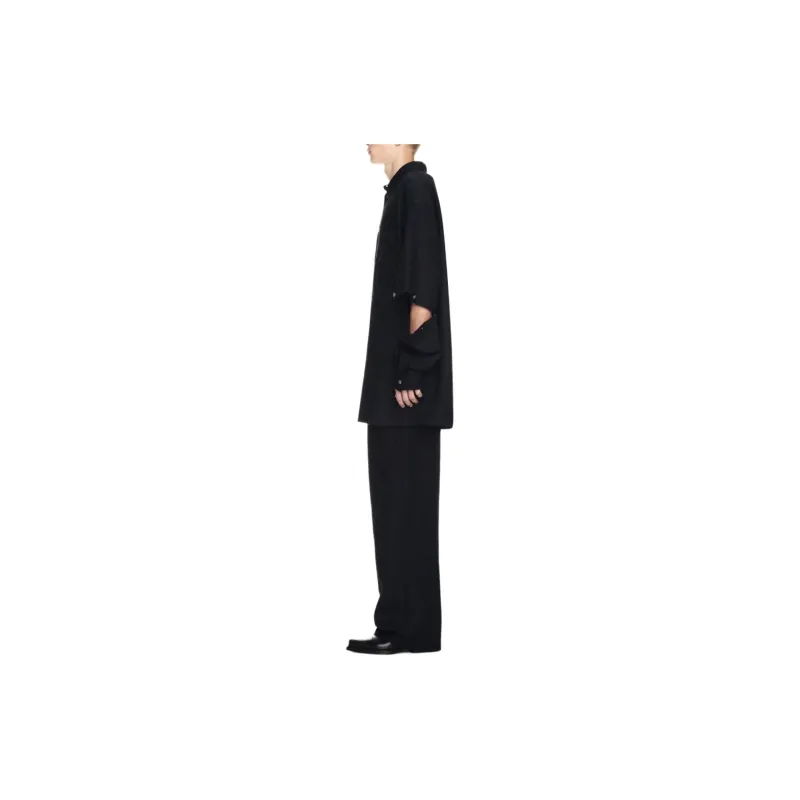 OFF WHITE Buttoned Straight Hem Shirt Jacket-4