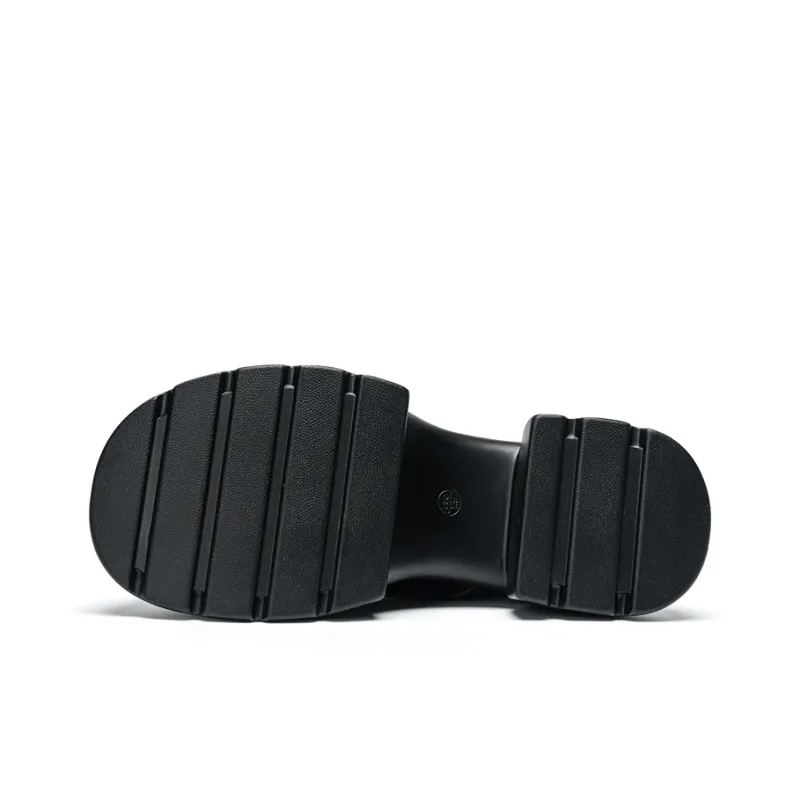 EXULL Q Versatile JK Commute Loafers 6cm Platform Women's Black-4