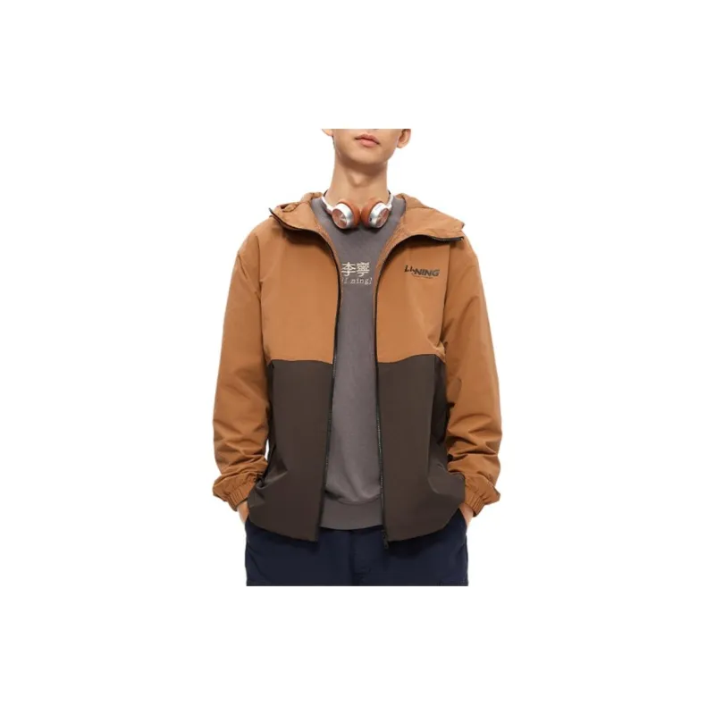 LiNing Lotus Leaf Jackets Coats Unisex Amber Brown-3