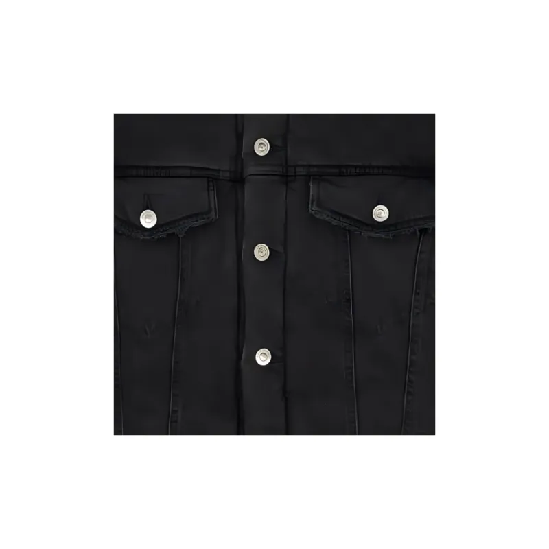 Balenciaga Denim Jacket Loose Fit Style Men's Black-3
