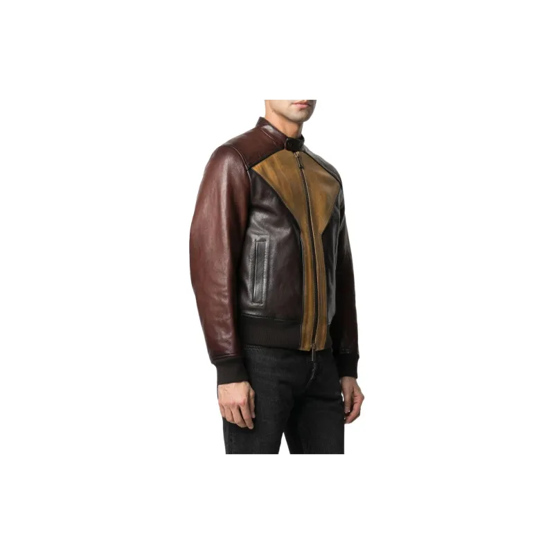 DSQUARED 2 Leather Jackets Men Brown-2