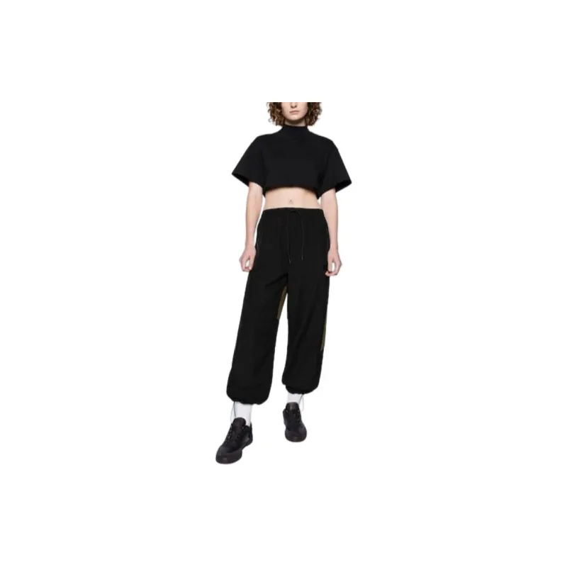 Reebok Colourblock Vector Track Casual Pants Unisex Black/Khaki Green-1