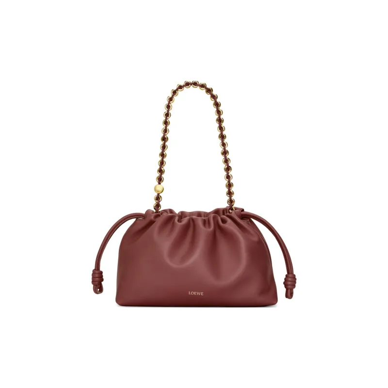 LOEWE Flamenco Soft Nappa Lambskin Handheld Crossbody Bag, Shoulder Bag Medium Size Women's Dark Brown-2