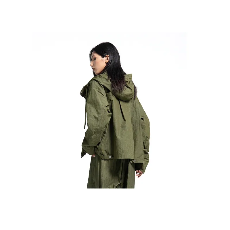 HUANXIANGZHE Jackets Unisex Army Green-3