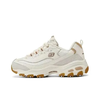 Skechers DLITES Anti-Slip Wear-Resistant Low-Top Chunky Sneakers Women's Ivory Brown