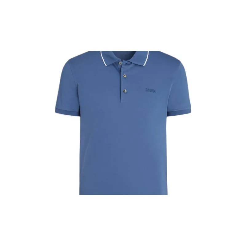 Ermenegildo Zegna Polo Shirts Men Blue-4