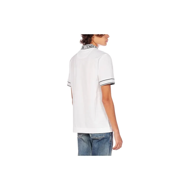 FENDI Short Sleeved Men's White-3