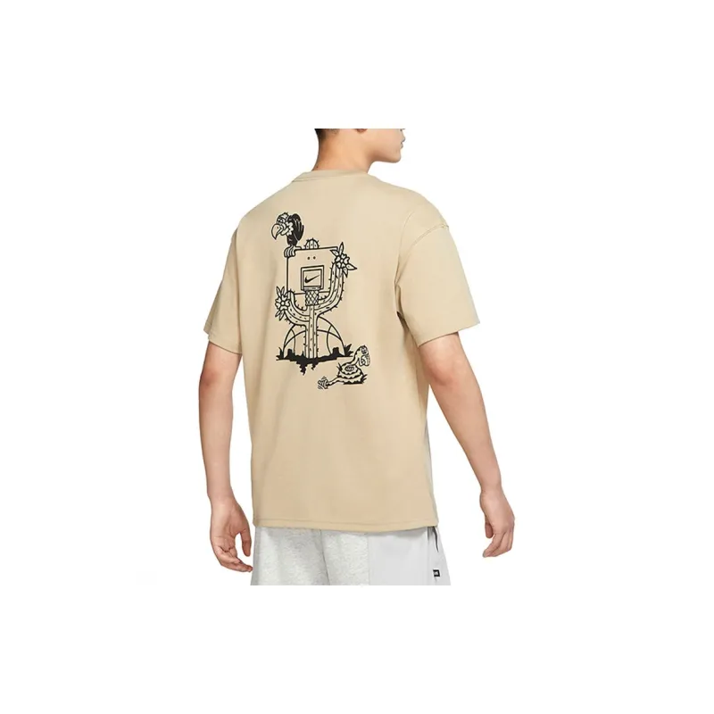 Nike T Shirts Men Beige-3
