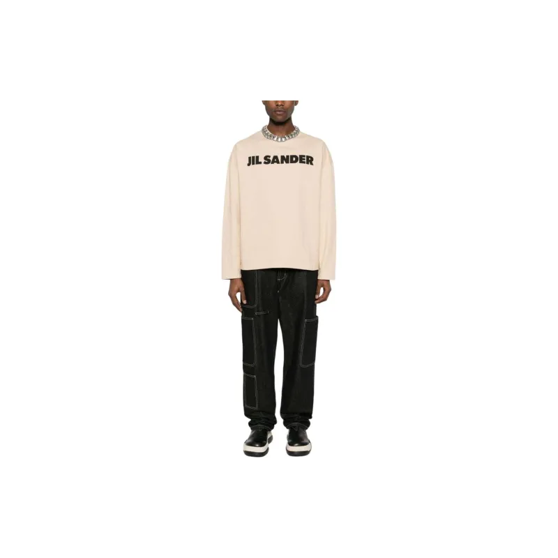 JIL SANDER Logo Printed Long-Sleeved T-Shirt-1