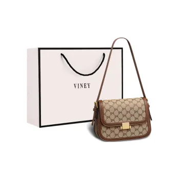 VINEY Fabric Shoulder Bag Crossbody Bag Small Square Bag Regular Women's Khaki