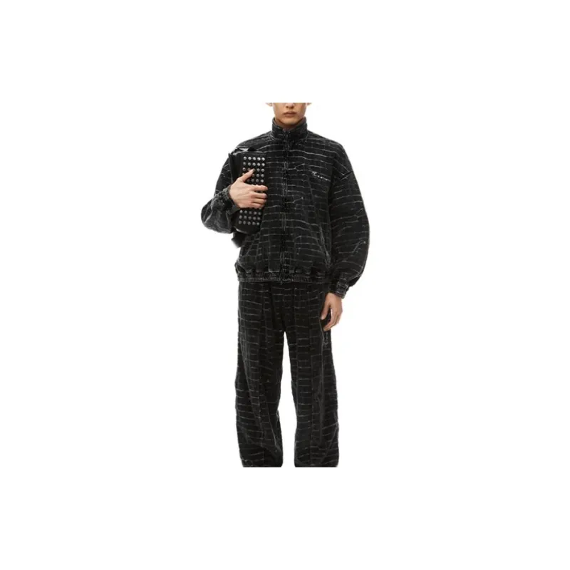 Alexander Wang Crocodile-effect Velvet Bomber Jacket-1