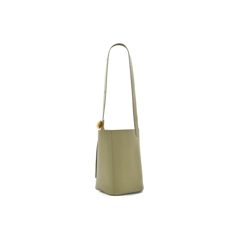 LOEWE Bucket Series Cow Leather Bucket Bag Handbag Shoulder Bag Medium Size Unisex Eucalyptus Green-2