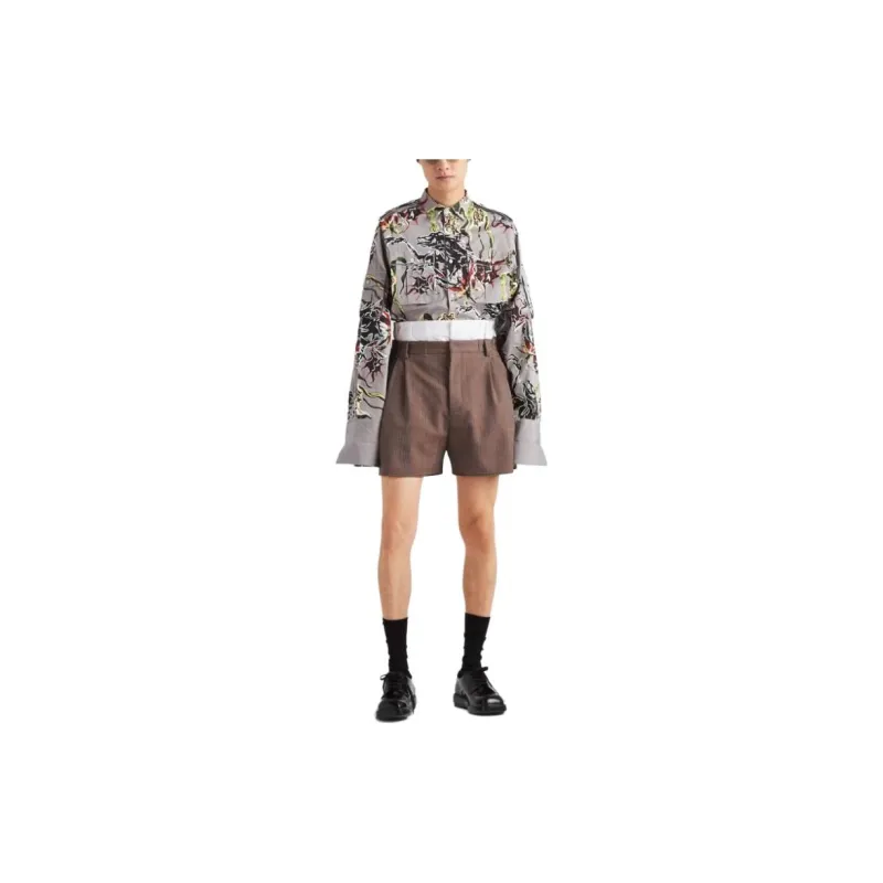 PRADA Graphic-Printed Button-Up Shirt-1