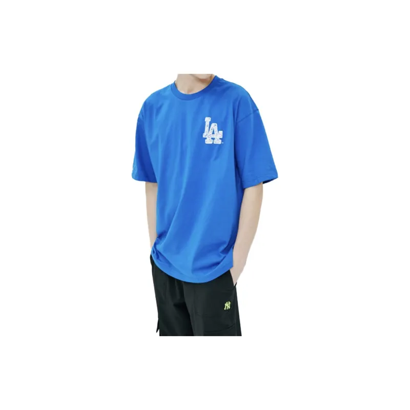 MLB Drop Shoulder Sleeve T Shirt Unisex Blue-3