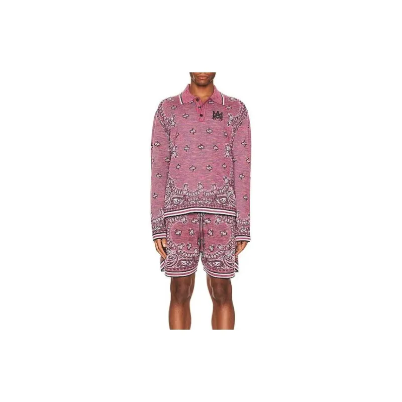 AMIRI Space Dye Bandana Long Sleeve Polo-2