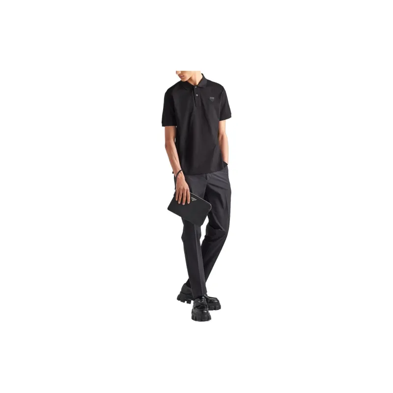 PRADA SS24 Polo Shirt Men's Black-1