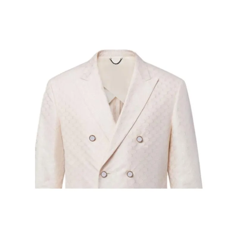 LOUIS VUITTON Double Breasted Silk And Cotton Blend Tailored Jacket-3