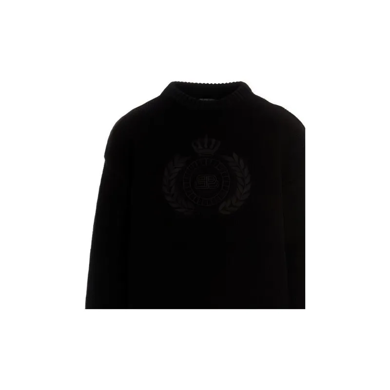 Balenciaga Bb Laurel Crown Logo Crewneck Knitted Sweater-5