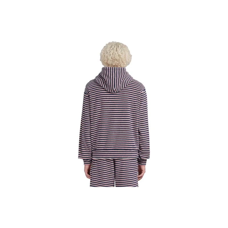 MARNI Layered Striped Drawstring Hoodie-2