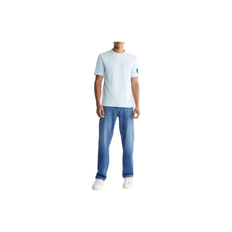 CALVIN KLEIN Monogram Badge T Shirt T Shirt Men's Light Blue-1