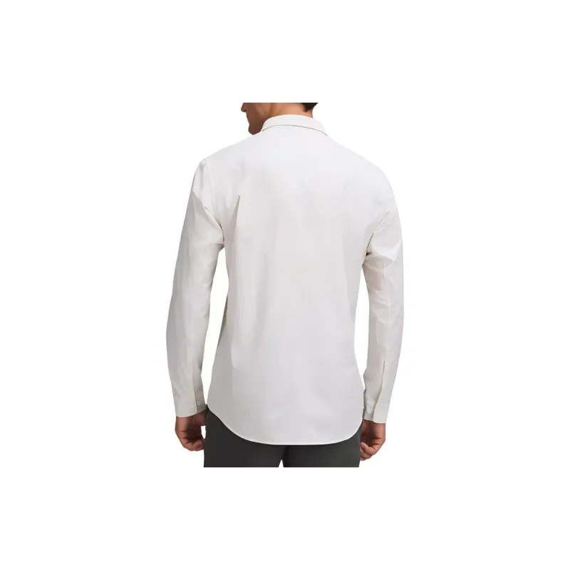 Lululemon New Venture Shirt Men's White Heating Blue Willow Stripes-3