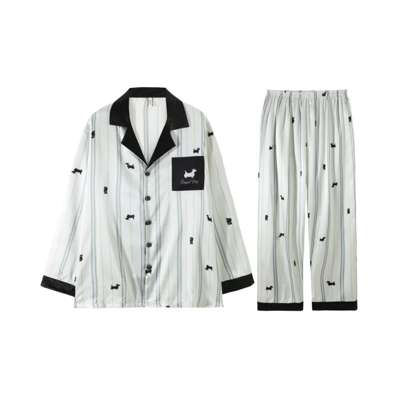 Qiao Ni Tong Pajama Set Men's Premium Black-25