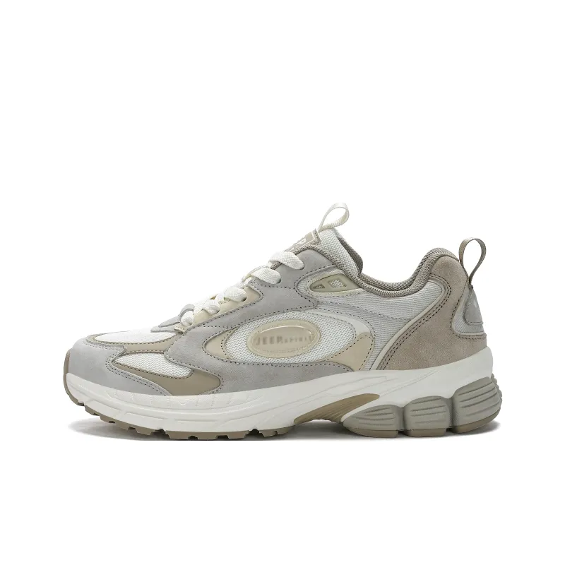 JEEP SPIRIT Anti Slip Wear Resistant Breathable Lightweight Balance Low Top Running Shoes Men's Light Sandy-0