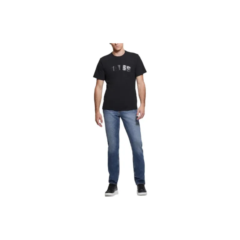 GUESS Eco Gaston Logo Tee T-Shirt Men's Black-1