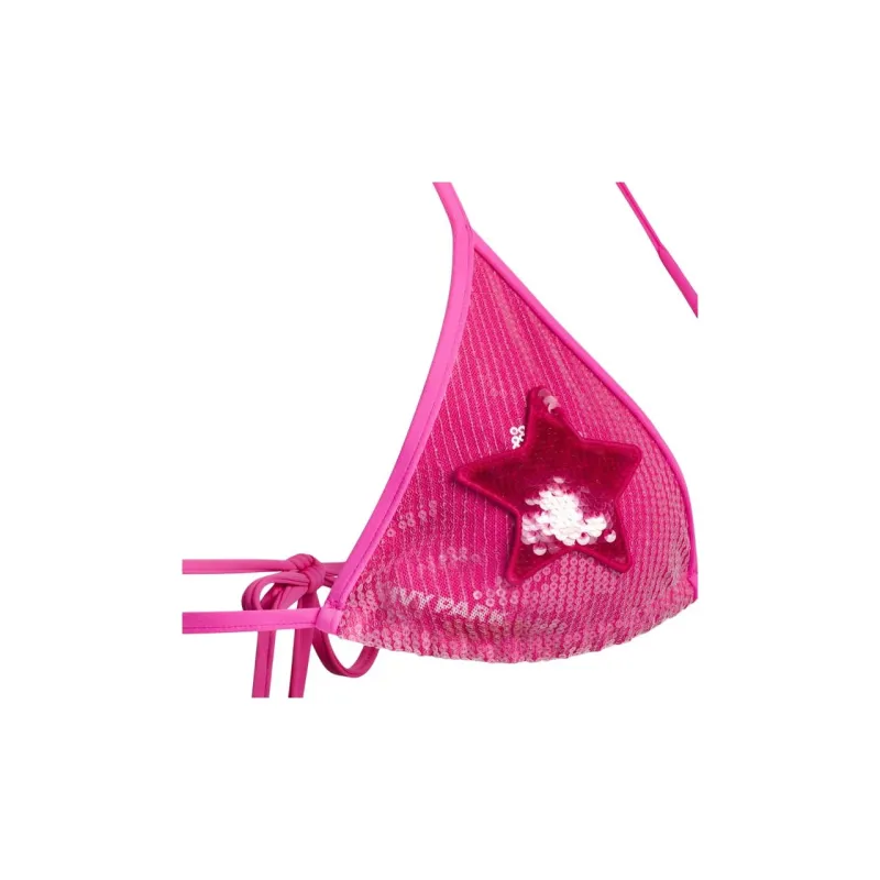 Adidas Ivy Park Sequin Triangle Bikini Top Shock Pink-2