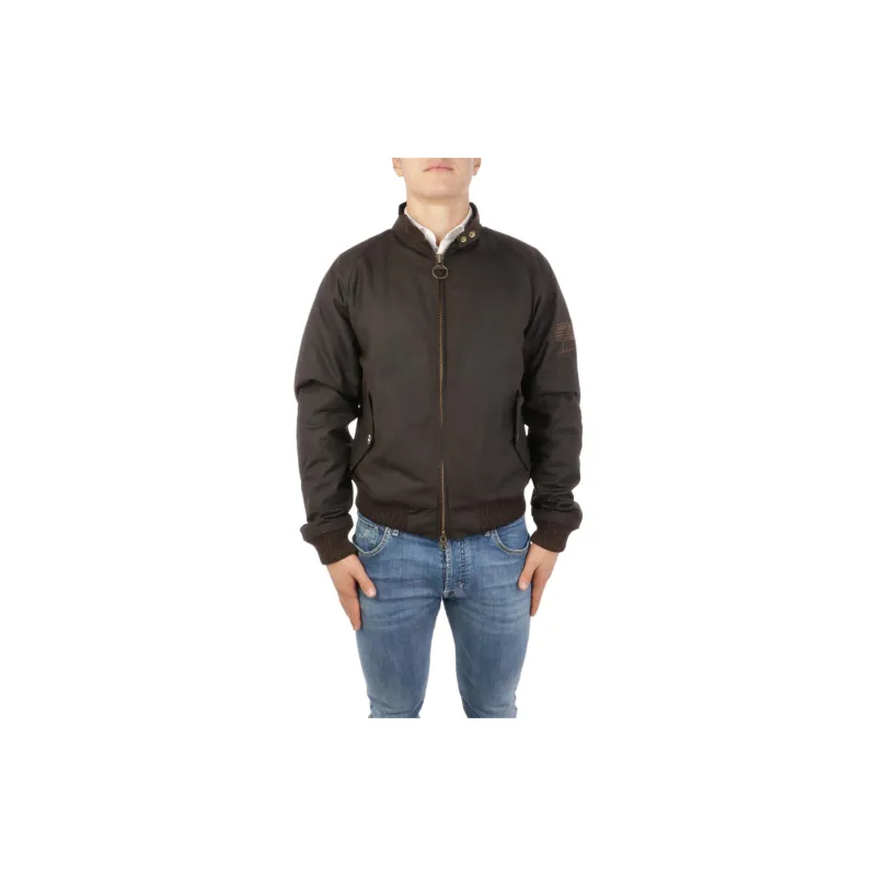BARBOUR Funnel Neck Zip up Wax Jacket-1