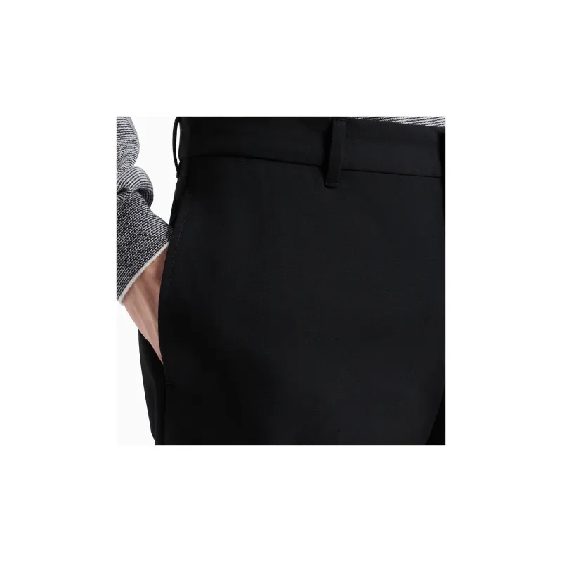 EMPORIO ARMANI Compact Fabric Chinos With Wool Finish-4