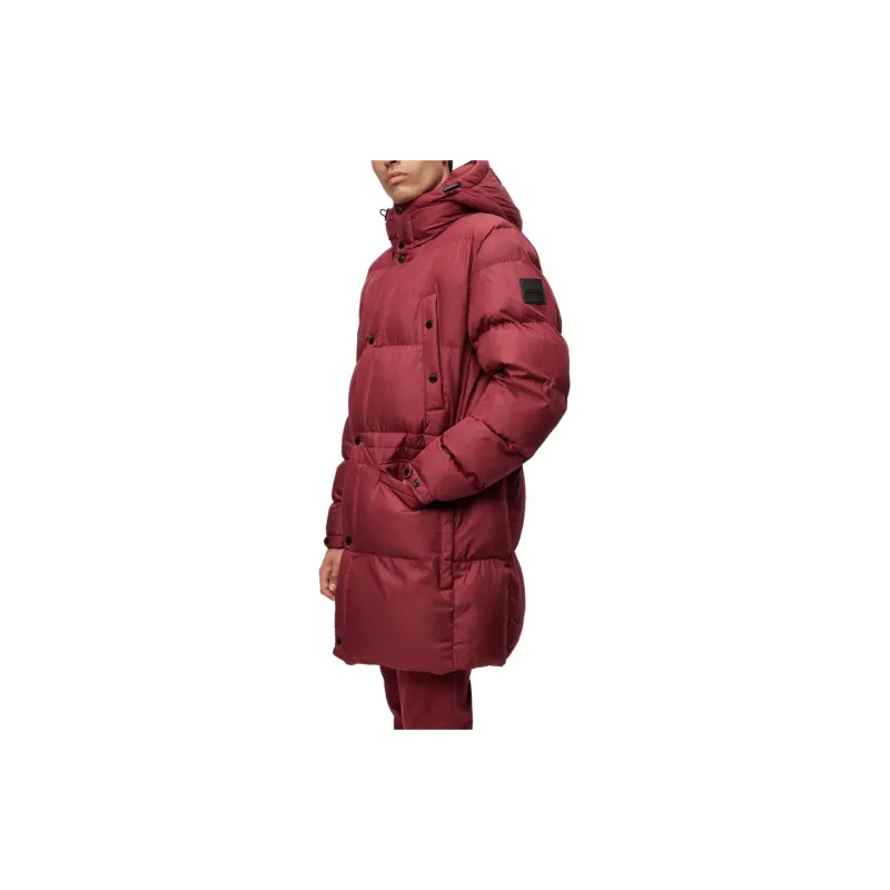 HUGO BOSS Water-Repellent Padded Jacket With Hood Coats Men's Deep Red-4
