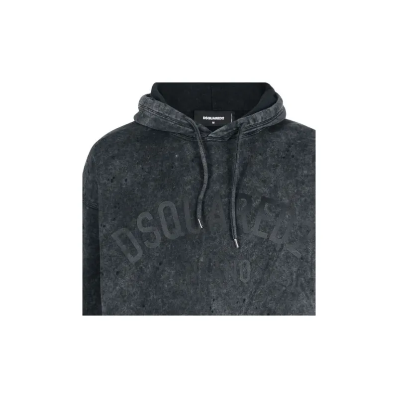 DSQUARED 2 Logo Printed Drawstring Hoodie-4