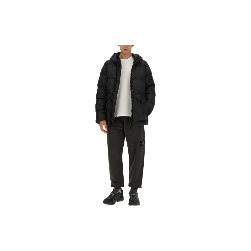 STONE ISLAND Logo Patch Tapered Leg Sweatpants-4